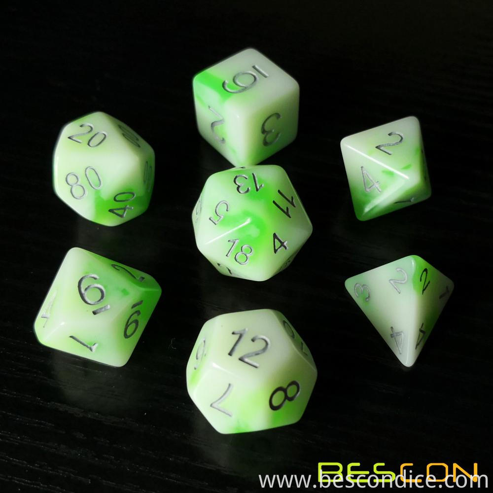 Luminous Jade Game Dice Set 4